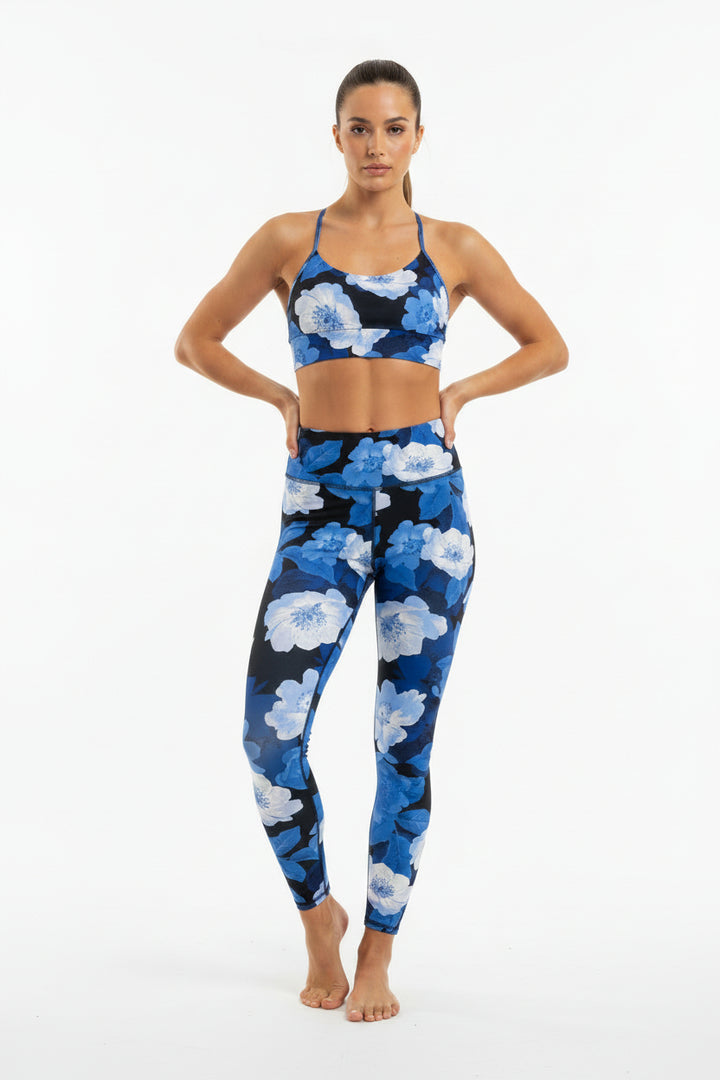 Electric & Rose Floral Bra Top - White/Blue - Small - Skorzie