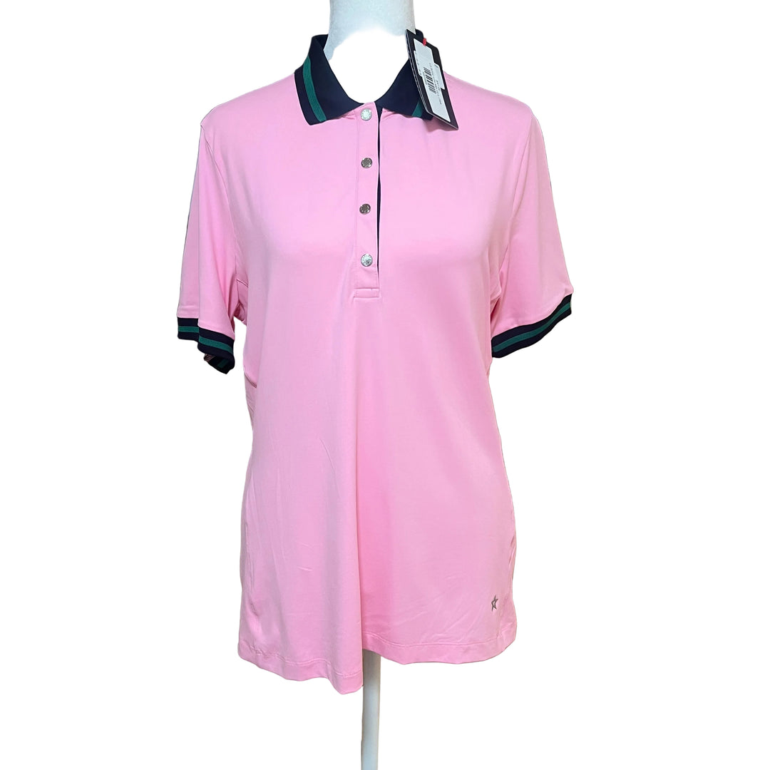 Lohla Sport Mia Short Sleeve Polo - Cotton Candy - Large - Skorzie