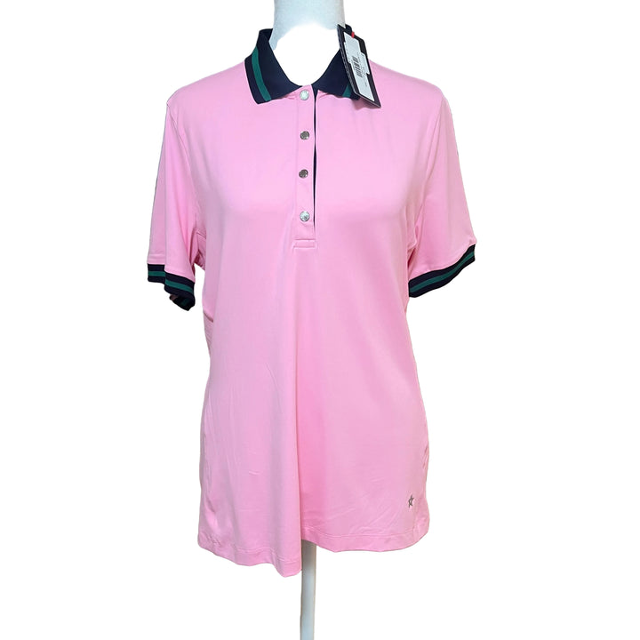 Lohla Sport Mia Short Sleeve Polo - Cotton Candy - Large - Skorzie