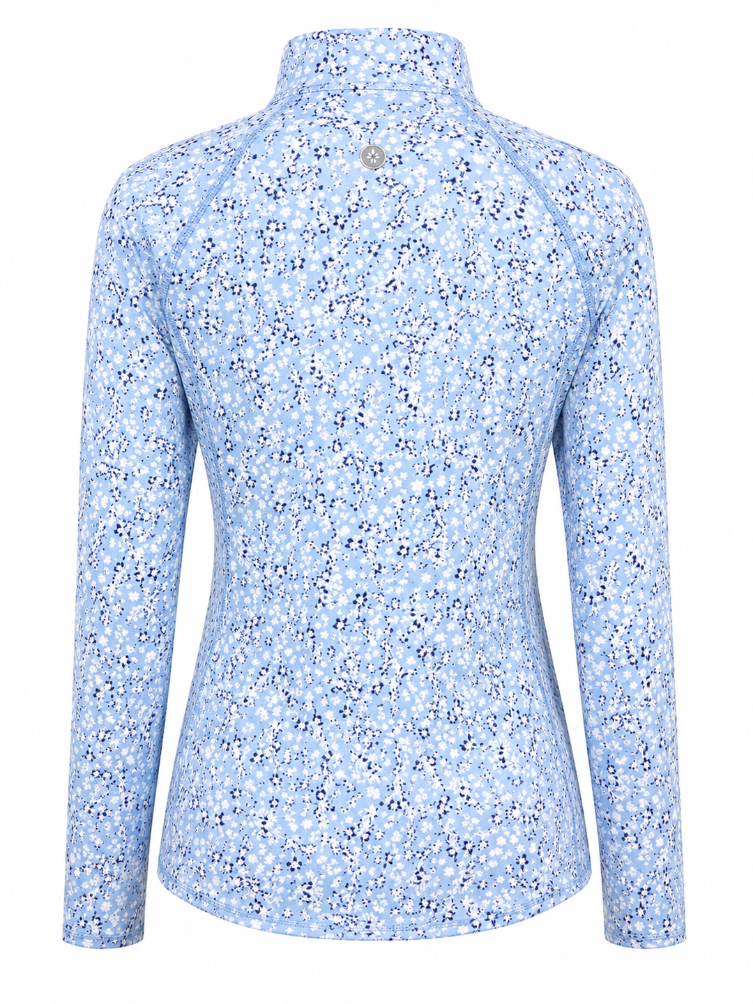 Jofit Long Sleeve Floral Quarter Zip (w/ logo) - Blue