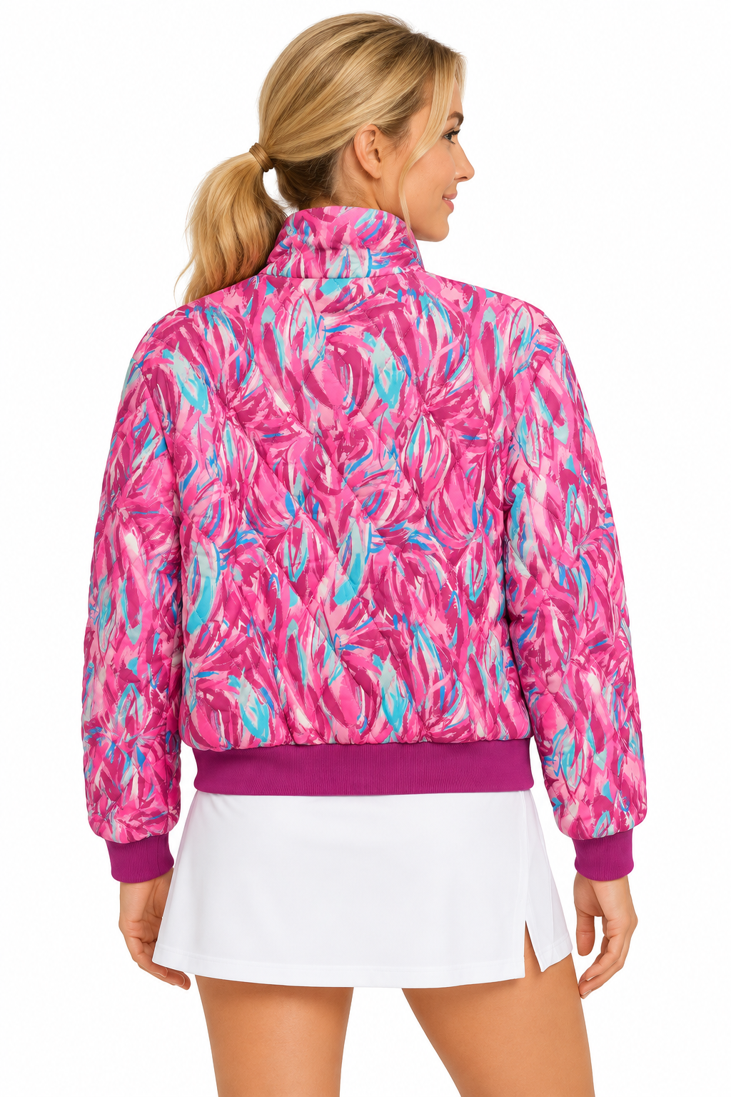 Amy Sport Danni Quilted Bomber Jacket - Sunset Bloom
