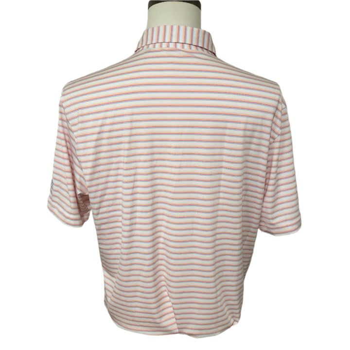 Turtleson Rory Stripe Polo (w/ logo) - White/Rouge Red - Skorzie