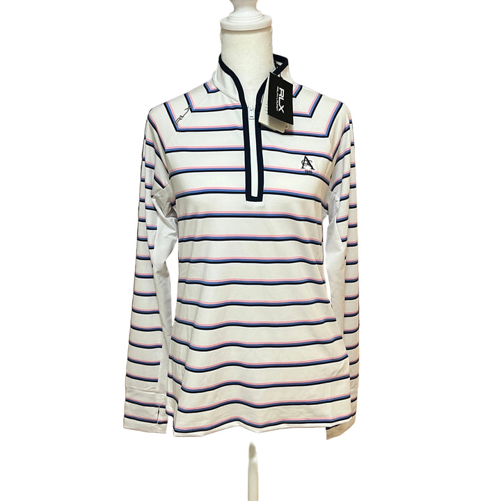 RLX Striped LS 1/4 Zip (w/ logo) - White - Small
