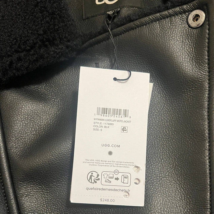 UGG Women's Jacket Finnian LuxeFluff Moto Black