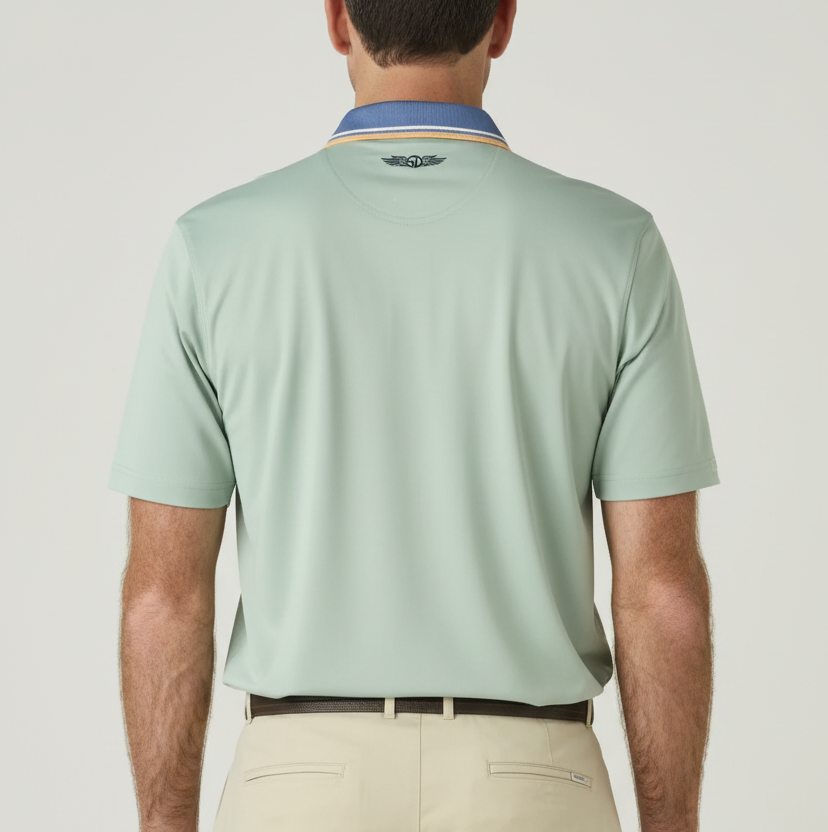 Straight Down Men's Golf Polo Chorro Herb Size L