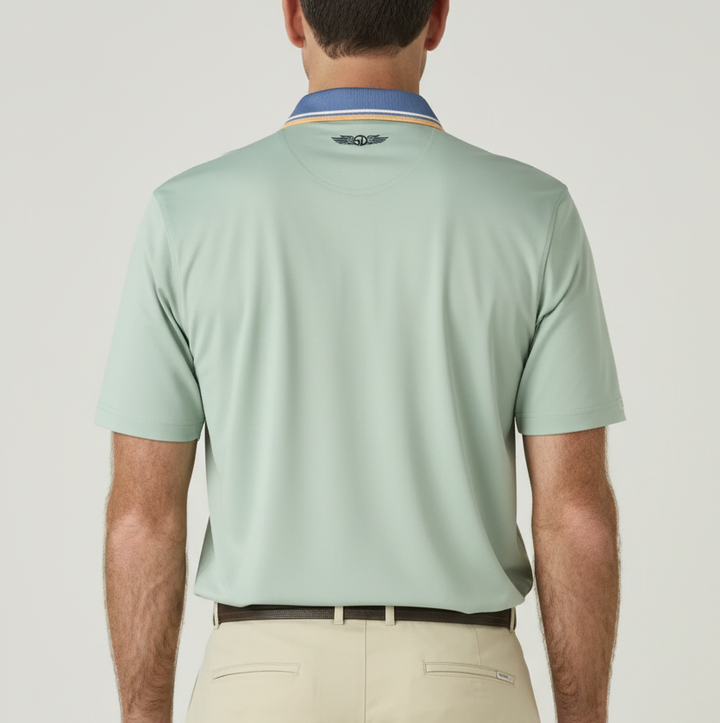 Straight Down Men's Golf Polo Chorro Herb Size L