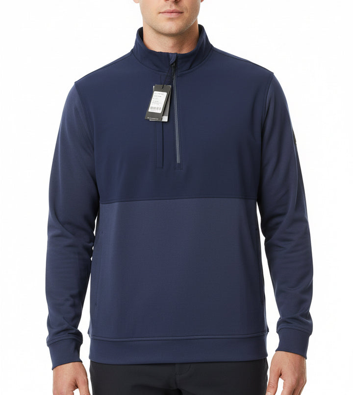 Straight Down Men's Golf Quarter Zip Harding Hybrid New Indigo Size L