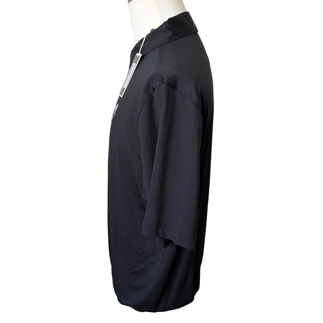 Bobby Jones Performance Jersey Solid Polo (w/ logo) - Black - Large - Skorzie