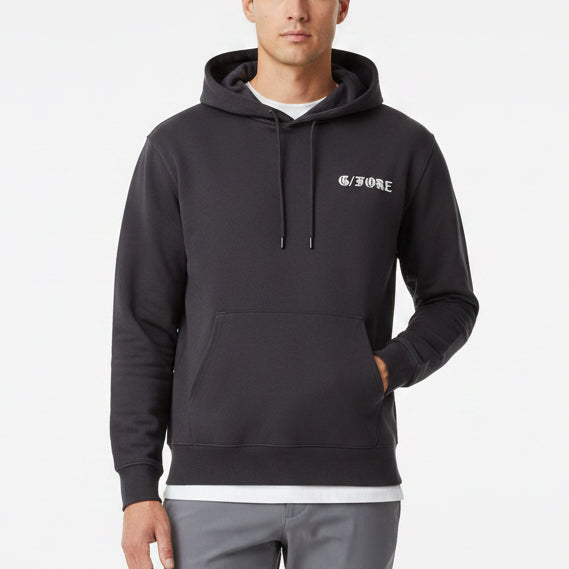 G/FORE Men's Golf Hoodie Statement Graphic Onyx Size M