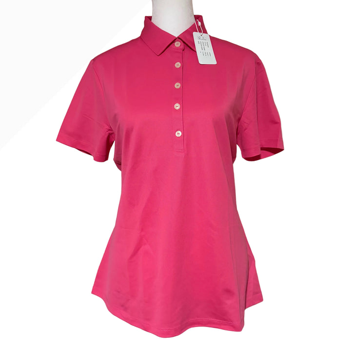 Greg Norman Freedom Stretch Polo - Flora Pink - Medium (FINAL SALE ITEM) - Skorzie