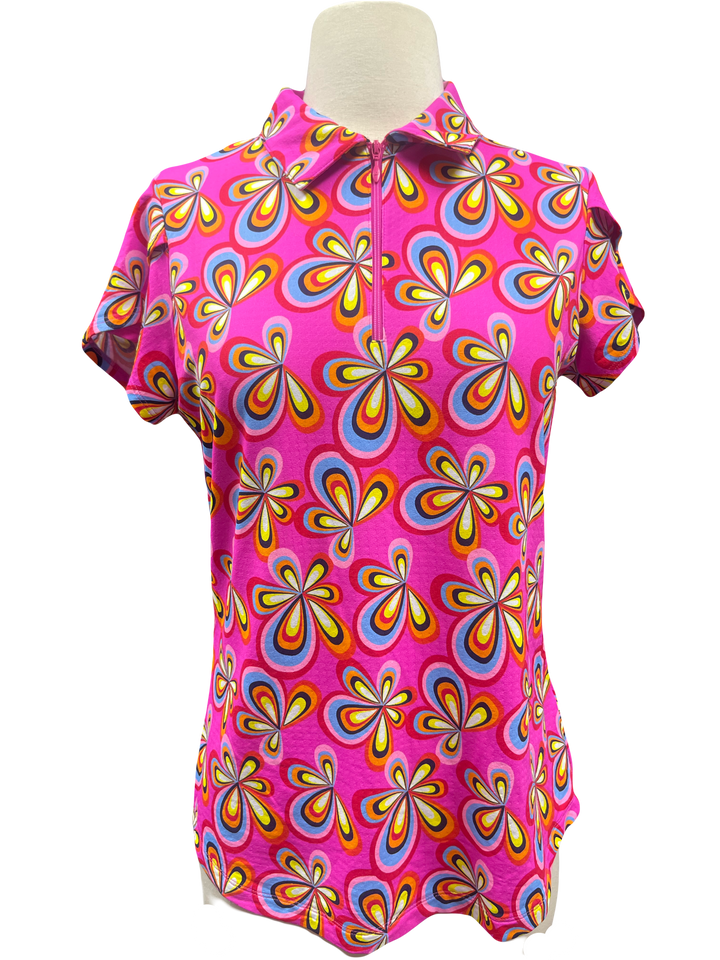 IBKUL Tulip Short Sleeve Polo - Pink - Small - Skorzie