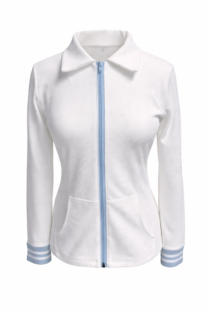 L'oeuf Poche Baseline Rib Jacket - White - Small - Skorzie