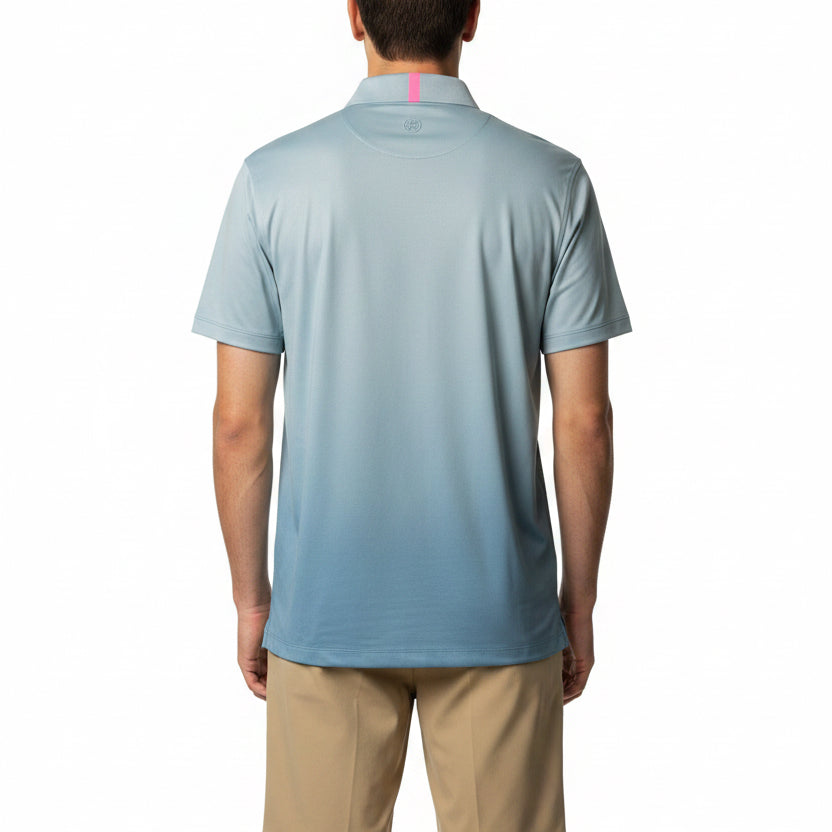 G/FORE Men's Polo Gradient Tech Jersey Light Sage/Sea Foam Size M