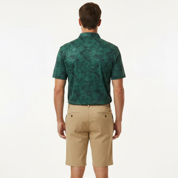 G/FORE Men's Polo Icon Camo Tech Jersey Pine Size M