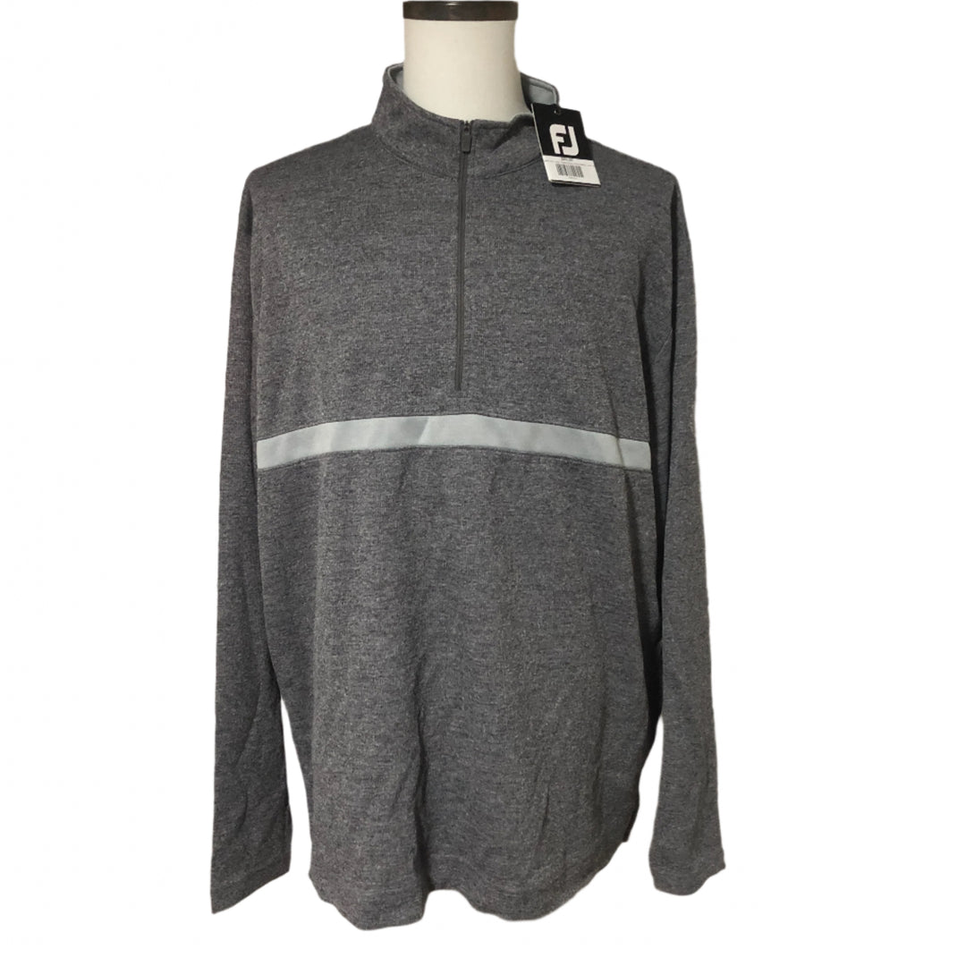 Footjoy Stripe 1/4 Zip Pullover - Grey - XX-Large - Skorzie
