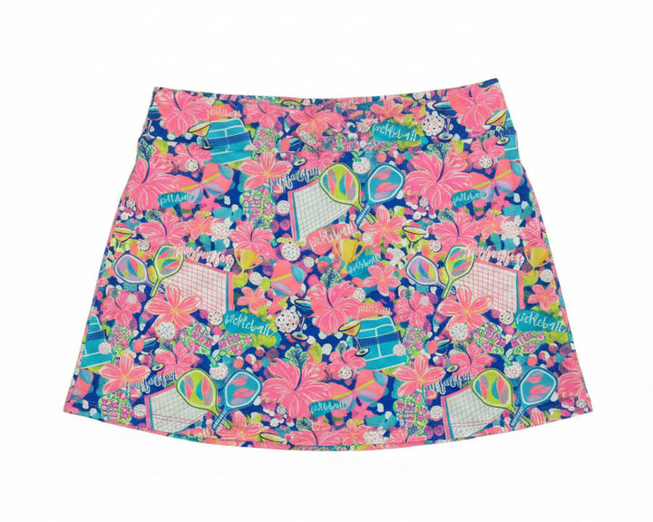 Lulu B Women's Fun Pickleball Skort - Pink/Multi
