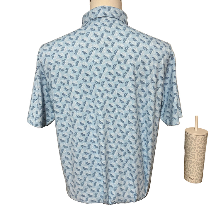 Matte Grey Elements Polo (w/logo) - White/Teal - Skorzie