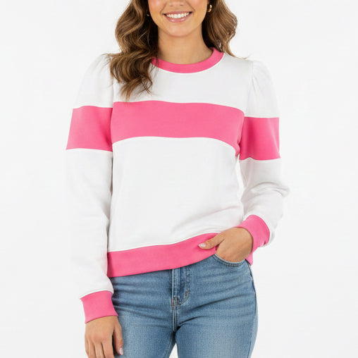 Smith & Quinn Women's Golf Pullover Peggy White/Rose Size XS