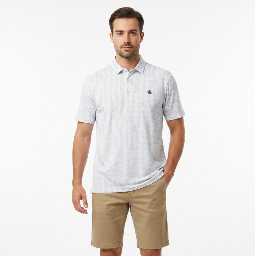 Anderson Ord Men's Golf Polo Whittington (w/logo) White/Eilish/Bluefin Size S