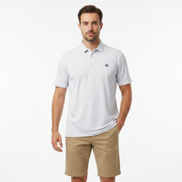 Anderson Ord Men's Golf Polo Whittington (w/logo) White/Eilish/Bluefin Size S