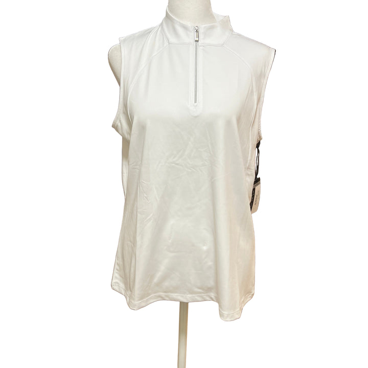 Tail Sleeveless Squared Mini Mock Gem Top - Chalk - Skorzie