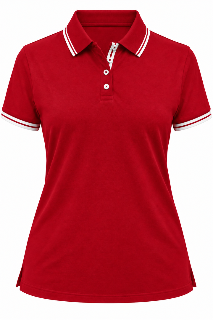 Swing Control Pique Short Sleeve Polo - Red