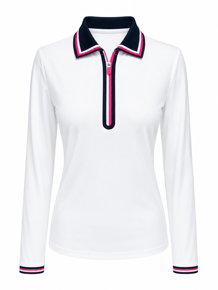 G/FORE Silky Tech Nylon Long Sleeve Zip Polo - Small