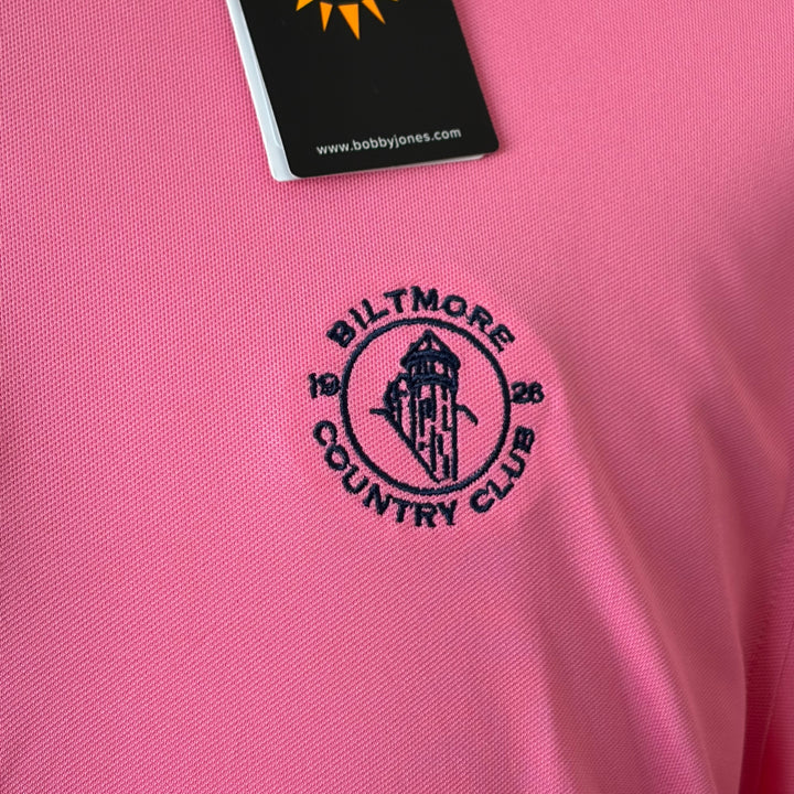 Bobby Jones Performance Cooling Micro Pique Polo (w/ logo) - Carnation - Large