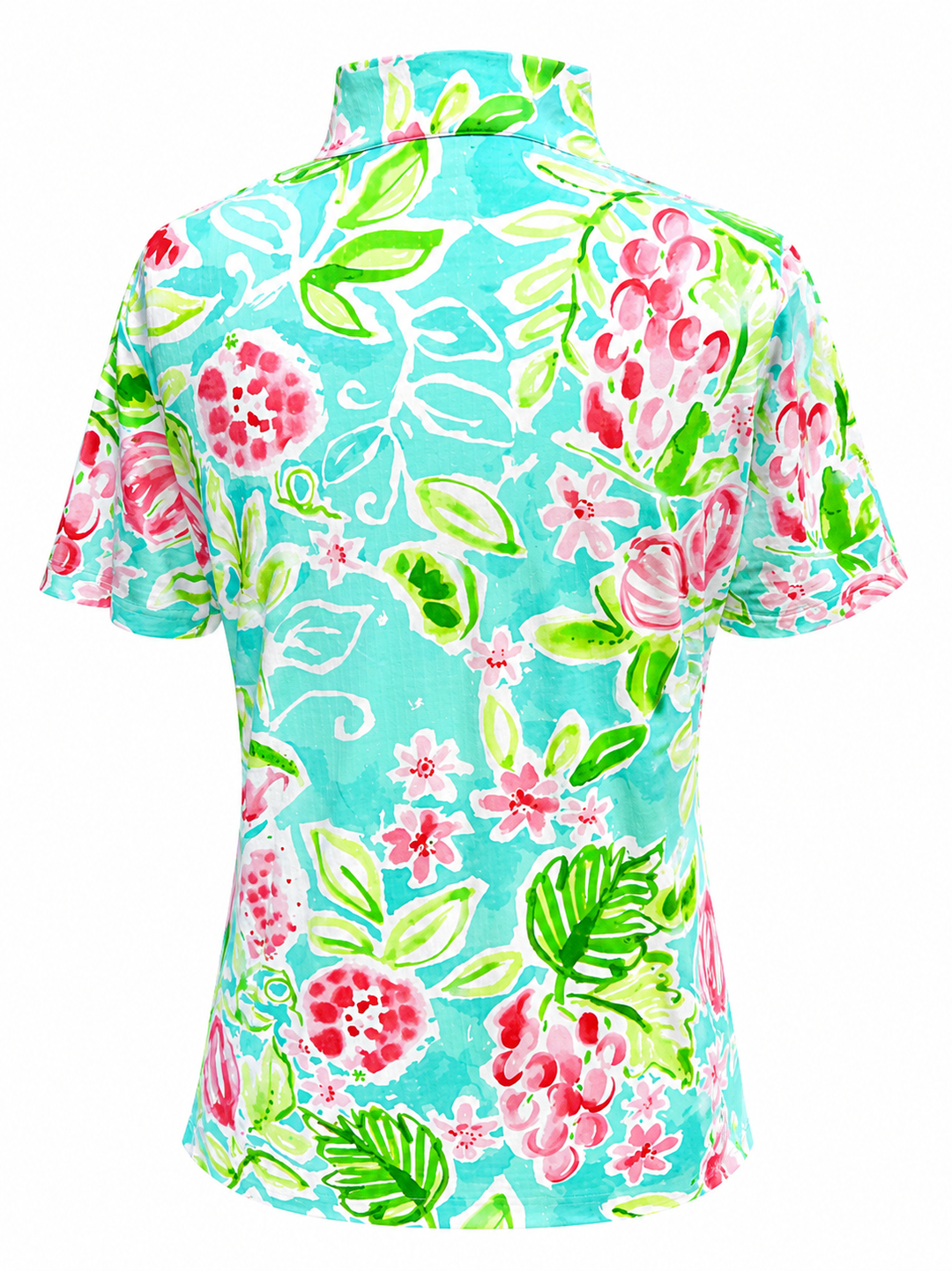 IBKUL Tutti Short Sleeve Zip Mock - Seafoam Multi