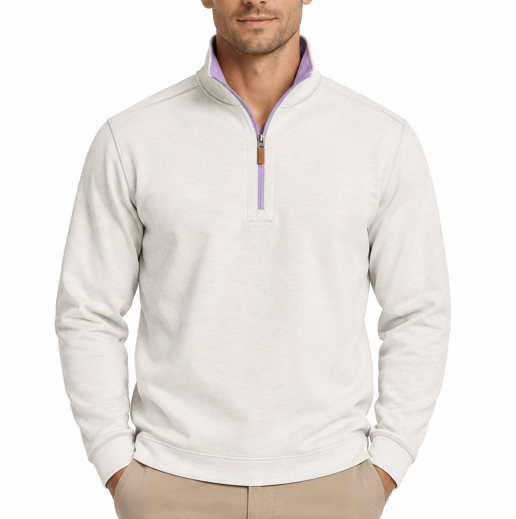 Collars & Co Men's Golf Quarter Zip Reversible Purple Size S