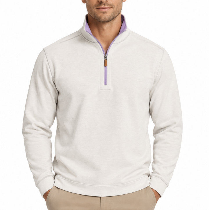 Collars & Co Men's Golf Quarter Zip Reversible Purple Size S
