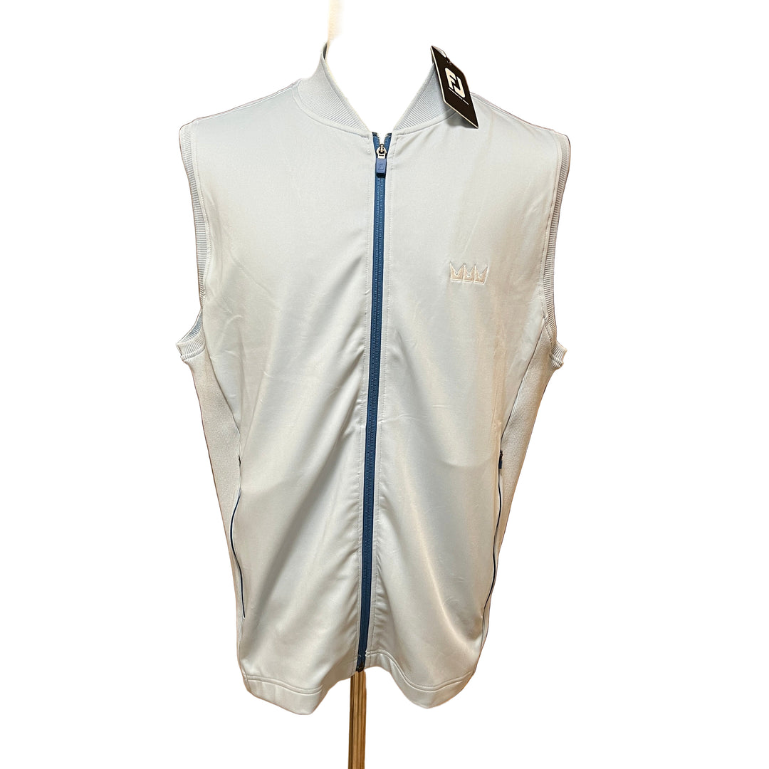 FootJoy Full Zip Vest (w/ logo) - Steel Blue - Skorzie