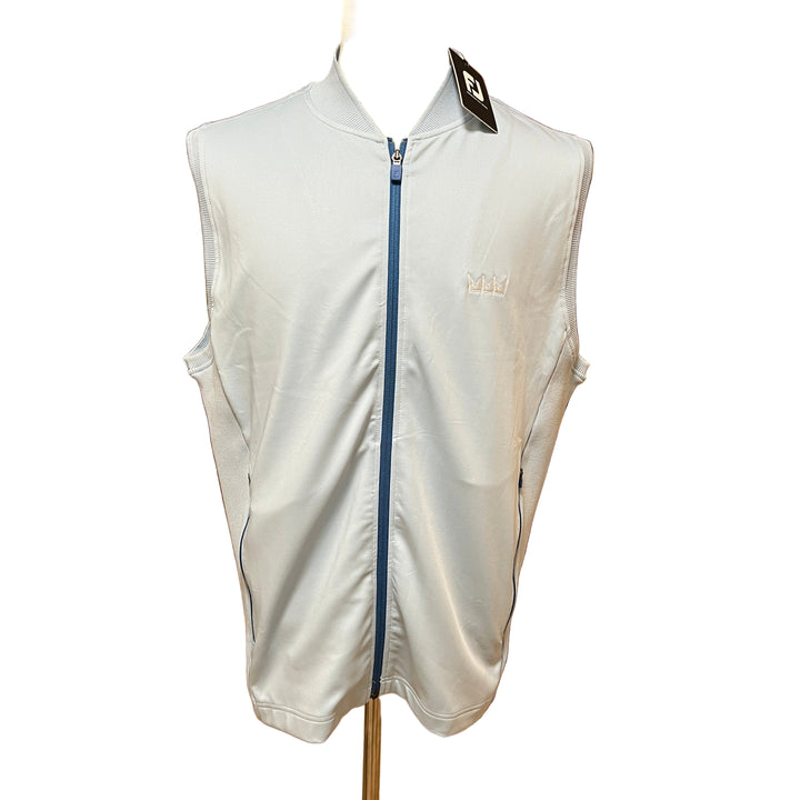FootJoy Full Zip Vest (w/ logo) - Steel Blue - Skorzie