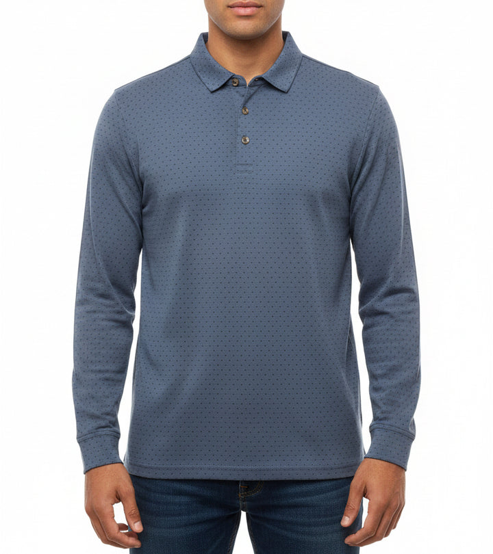 Travis Mathew Men's L/S Polo Handsome Town Navy Size S