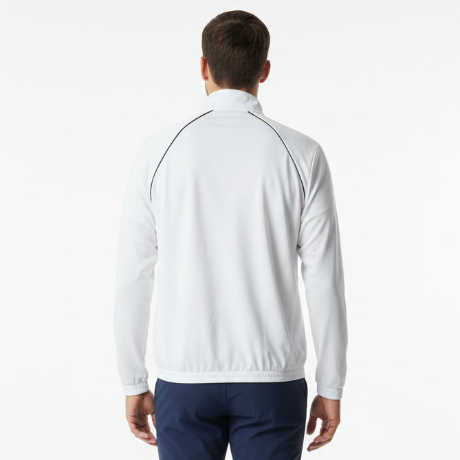 Original Penguin Men's Tennis Quarter Zip Perforated White Size M