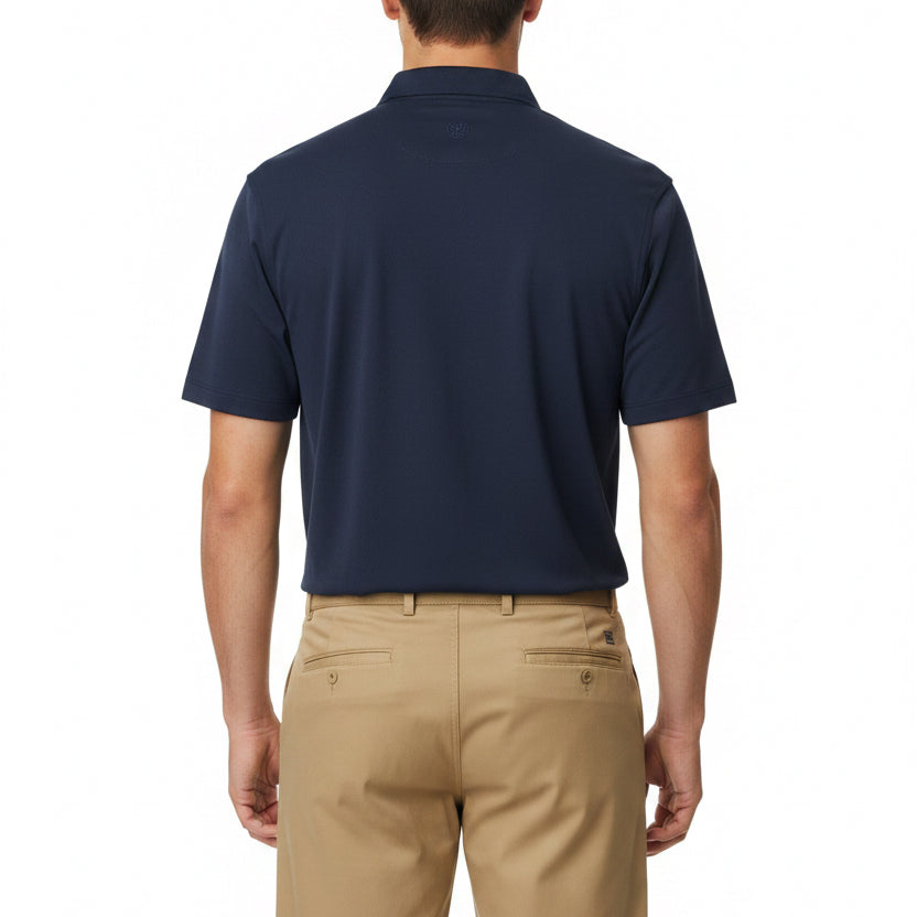 G/FORE Men's Polo Herringbone Stitch Collar Twilight Size M