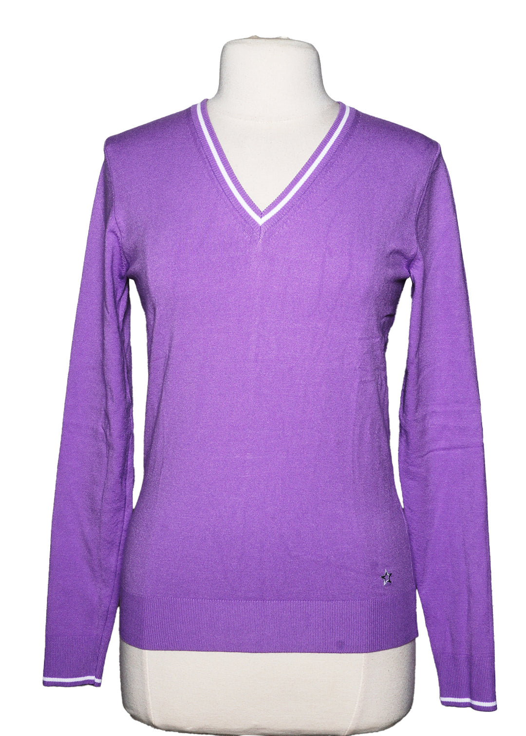 Lohla Sport Perfect V Neck Sweater - Lilac - Size Small - Skorzie