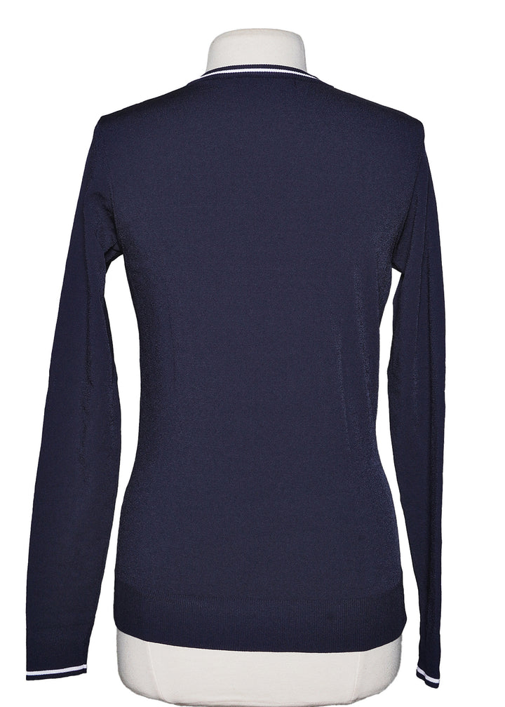 Lohla Sport Perfect V Neck Sweater - Navy - Size Small - Skorzie