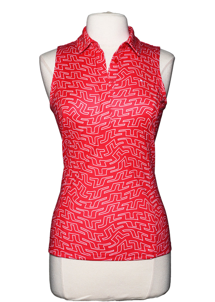 J.Lindeberg Dena Print Sleeveless Top - Azalea/Bridge - Skorzie