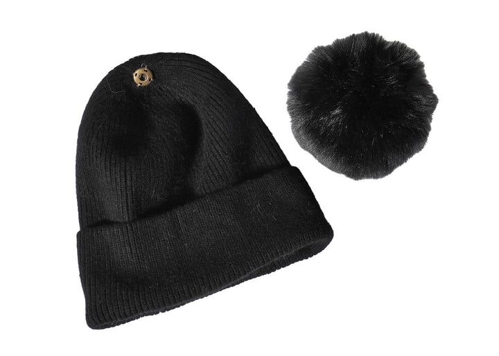 Solid Knit Beanie - Black - Skorzie