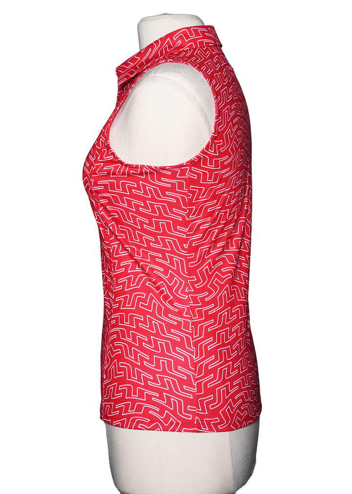 J.Lindeberg Dena Print Sleeveless Top - Azalea/Bridge - Skorzie