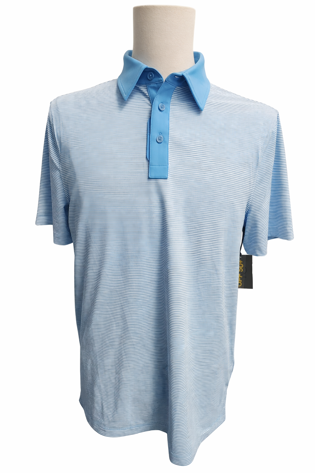 G/FORE Men's Stripe Jersey Golf Polo - Blue - Medium - Skorzie