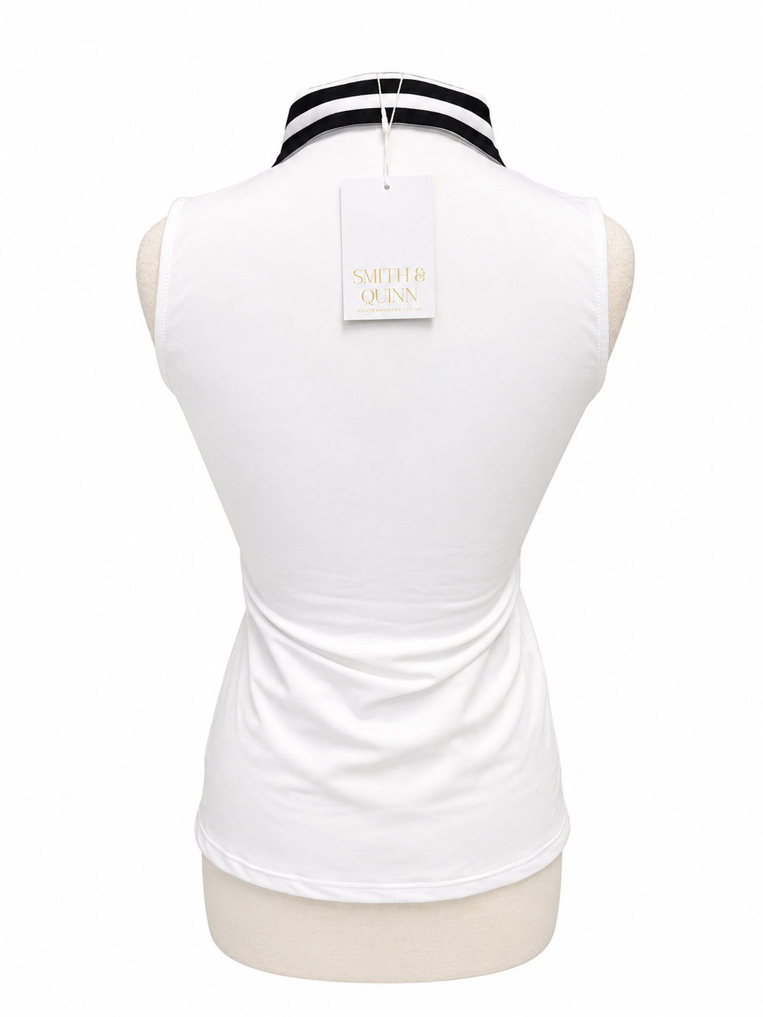 Smith & Quinn Alice Sleeveless Polo - White/Black - XS
