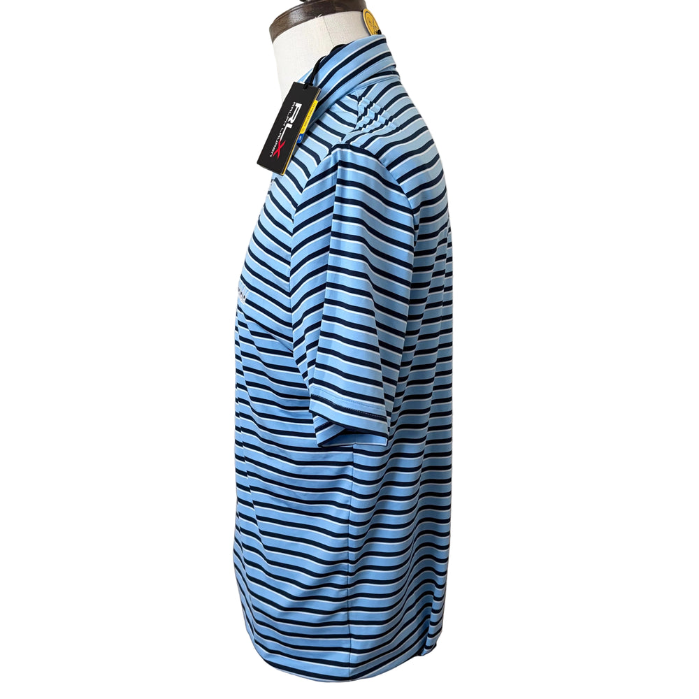 RLX Ralph Lauren Classic Fit Performance Polo (w/logo) - Blue Multi - Small - Skorzie