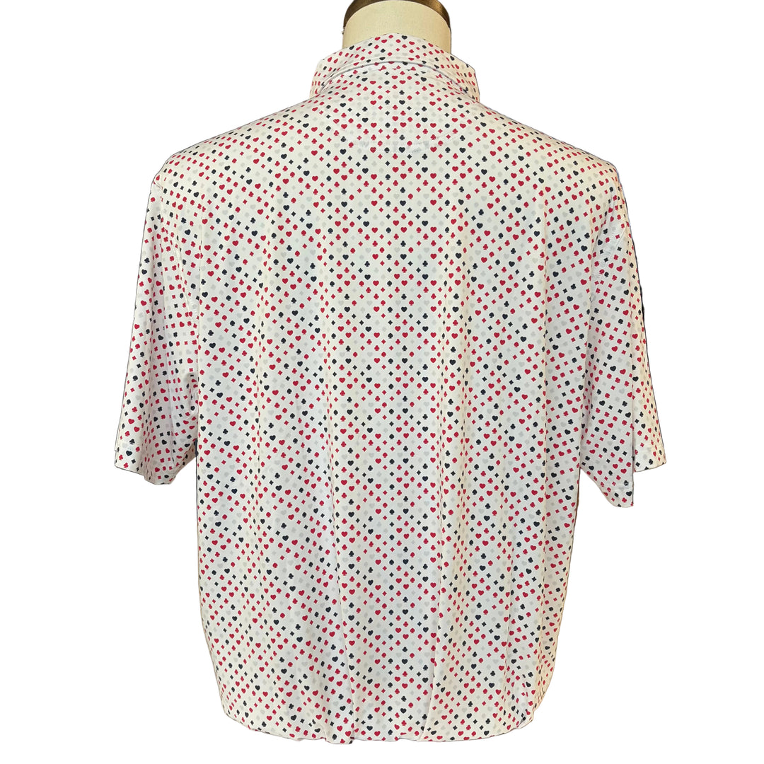 Bobby Jones Performance Poker Print Polo - Cambridge Red - Large - Skorzie