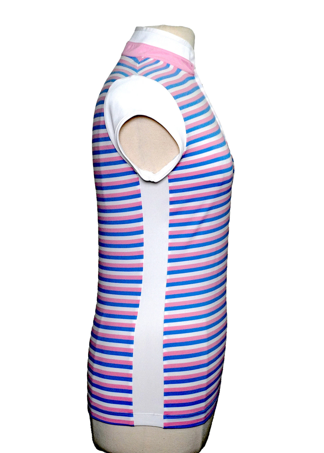 Lohla Sport Stripe Short Sleeve Top - White - Size Small - Skorzie