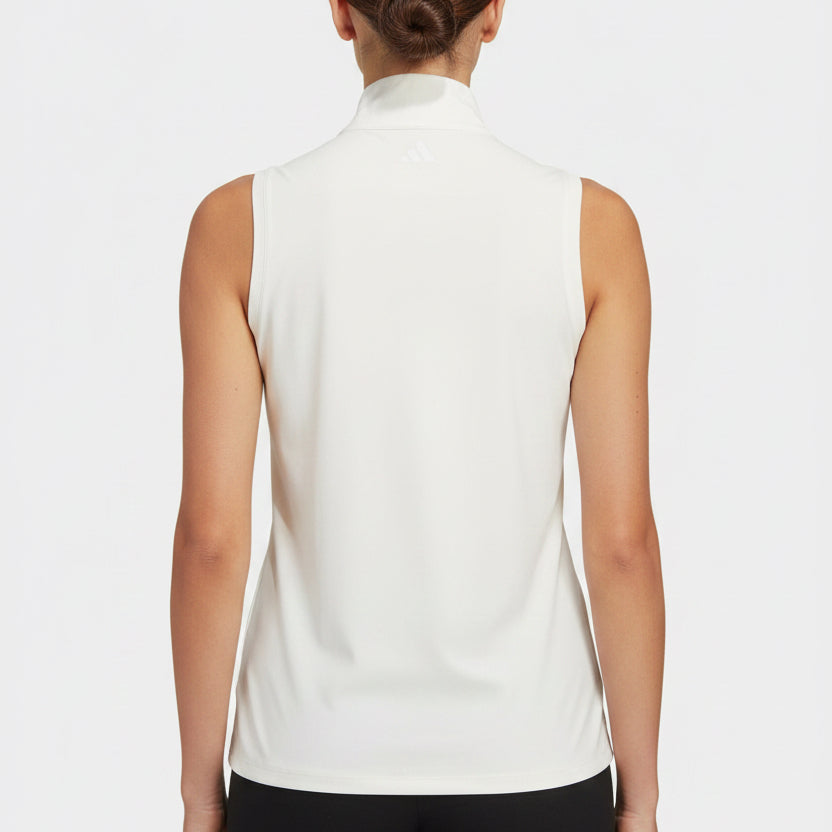 Adidas Women's S/L Golf Polo Ultimate Classic Mock (w/ logo) White Size S - FINAL SALE ITEM