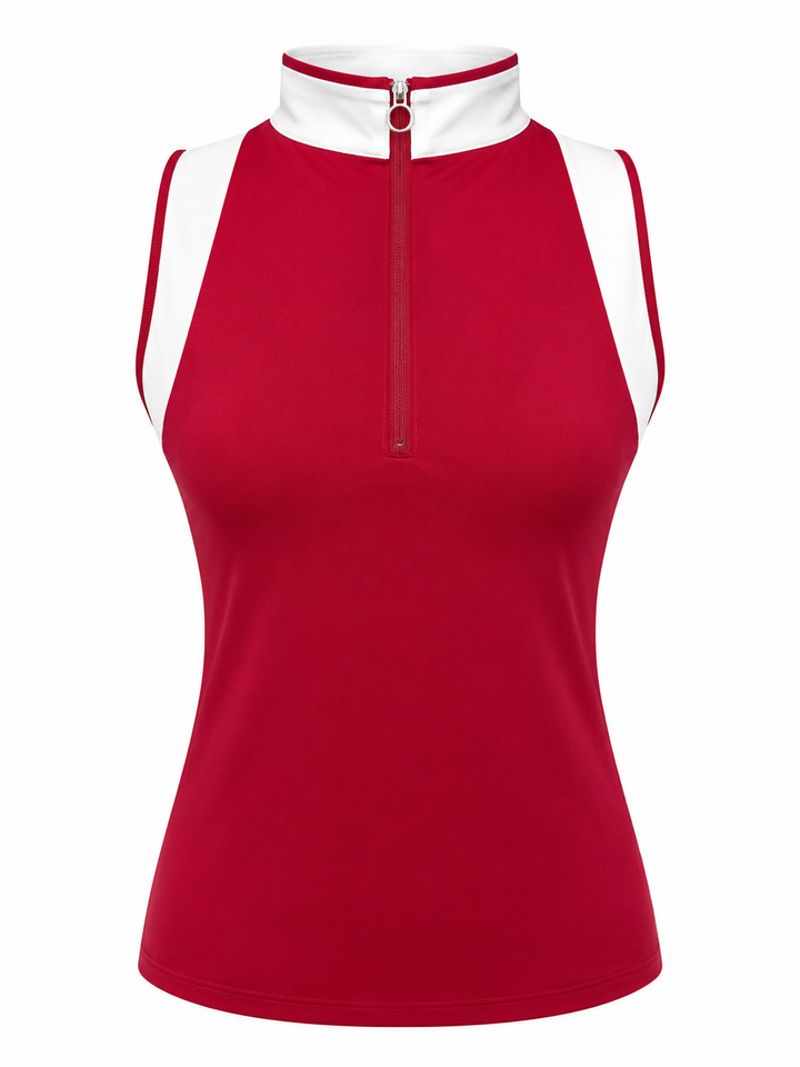 Kinona Knock Down Sleeveless Golf Top - Bordeaux Red