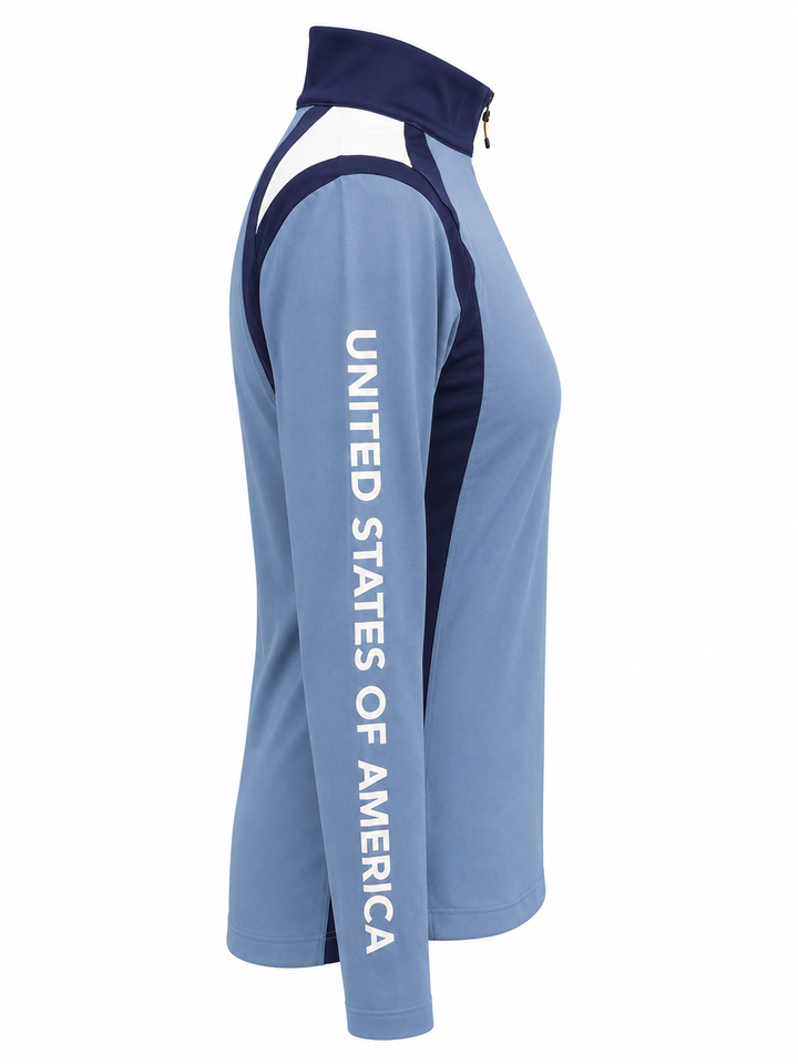 Dunning Solheim Cup L/S Ventilated Mesh Jersey - Force Blue