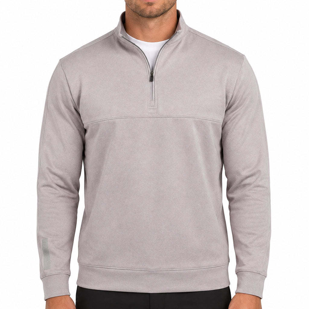 Black Clover Men's Golf Cross Quarter Zip Light Grey Size L